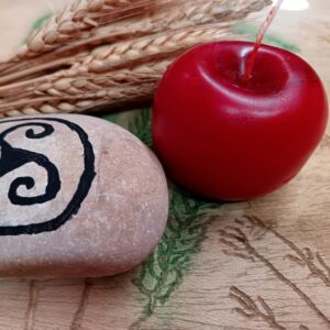 Manzana, vela cera de Abeja